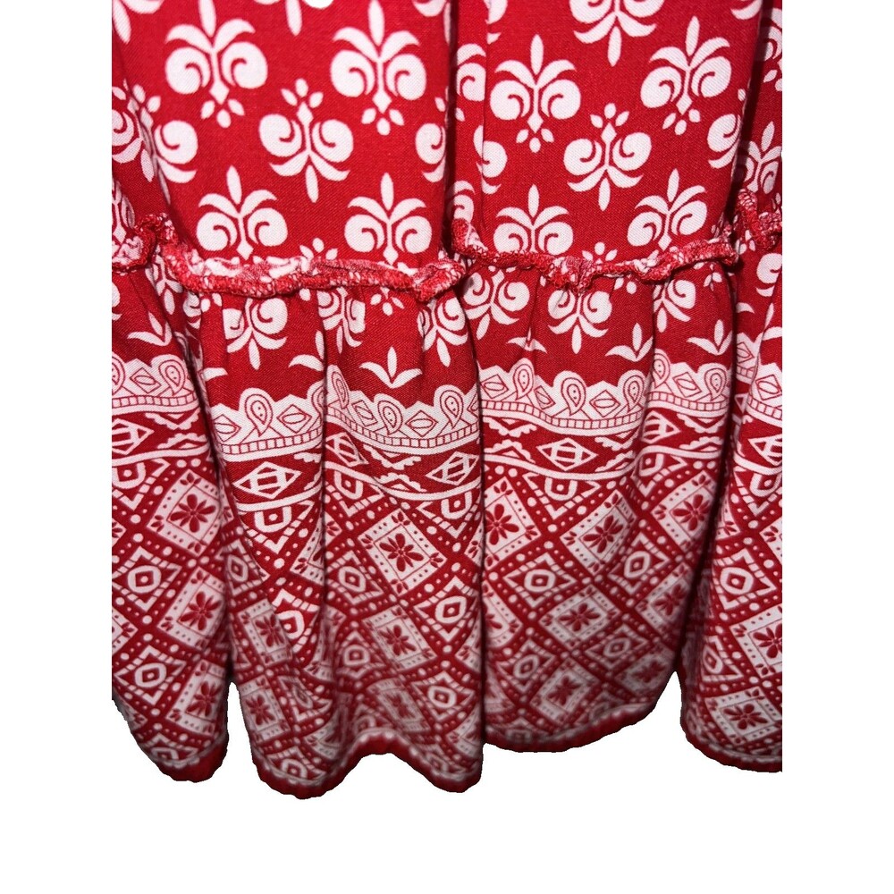 White Stag Skirt Women's M(8-10) Red/White Draw string Waist Cottagecore Boho - Picture 9 of 15